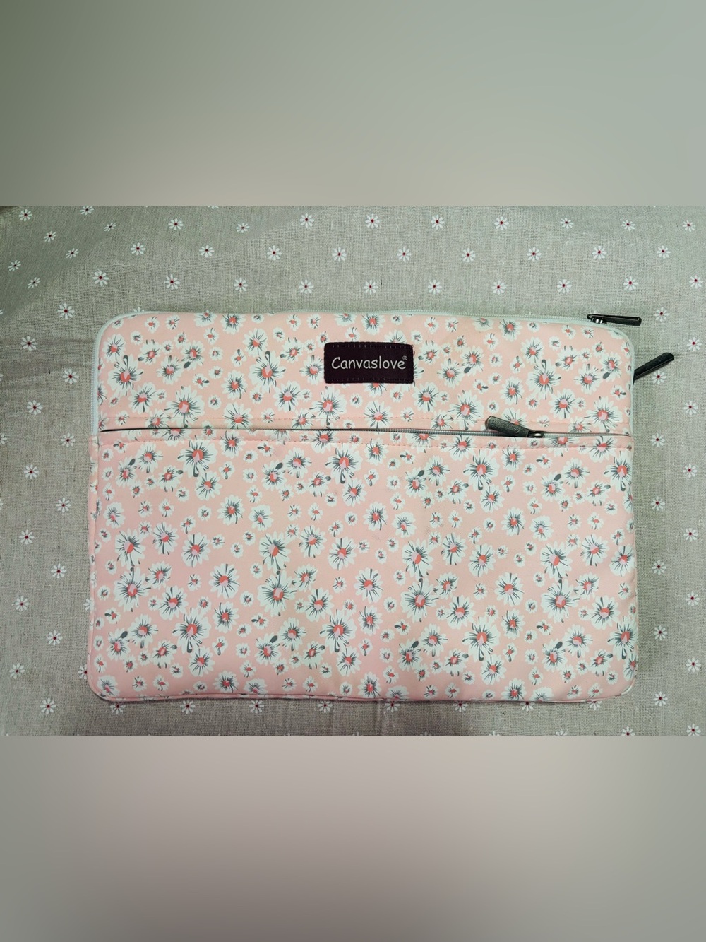 Canvaslove- Peach Floral Laptop Sleeve/Bag